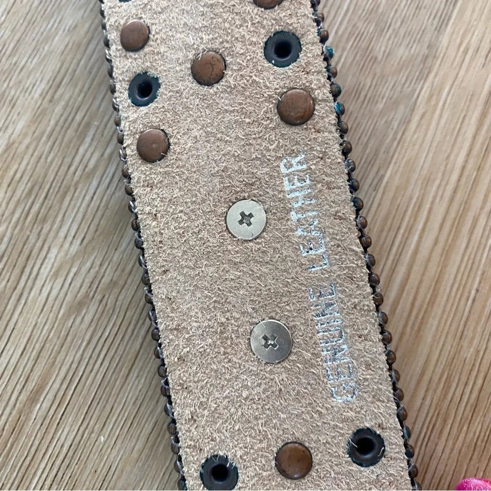NEW Nocona Rhinestone Colored Calf Hair Leather Belt size XLarge